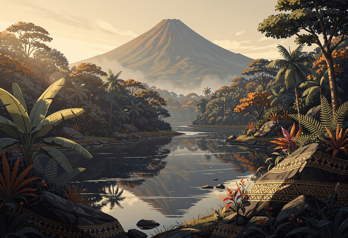 Mount Apo rising over the rainforest of Davao, Mindanao